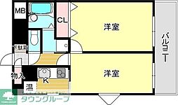 ピュアドーム天神アクロス 1LDKの間取図画像