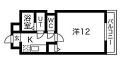 ル・レーヴ薬院 1Kの間取図画像