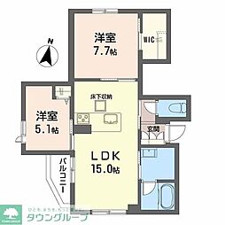 シャーメゾン セレーヌ ベフ 2LDKの間取図画像
