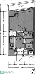 エスポワールマンション天神南 1Kの間取図画像