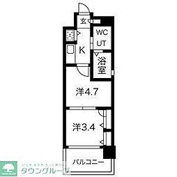F.PARC西新 2Kの間取図画像