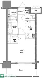 エンクレスト舞鶴2 1Kの間取図画像