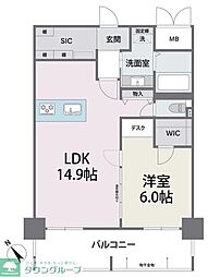 アビターレ薬院南 1LDKの間取図画像