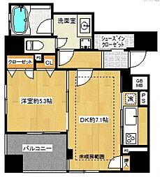 ライオンズ赤坂セントマークス 1DKの間取図画像