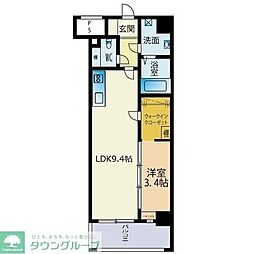 レーベン姪浜駅前 1LDKの間取図画像