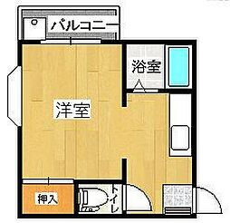 エルモス百道 1Kの間取図画像