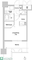 エンクレスト大手門3 1Kの間取図画像