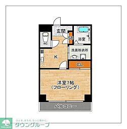 SOLEIL ATAGO 1Kの間取図画像