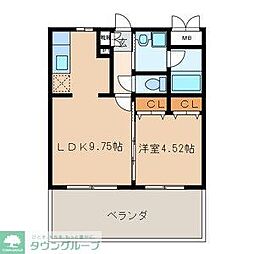 ウエストフルハウス 1LDKの間取図画像