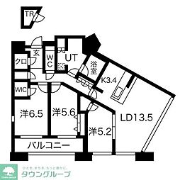 センターマークスタワー 3LDKの間取図画像