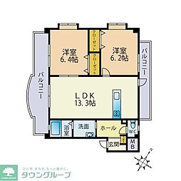 ヴィラププレ 2LDKの間取図画像
