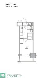 エルプレイス天神南 1Kの間取図画像