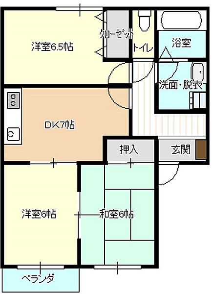 レイジェント恋路2 101｜山口県山口市宮野下(賃貸アパート3DK・1階・57.13㎡)の写真 その2