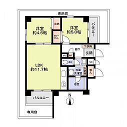 御池パークマンション 2LDKの間取図画像
