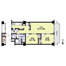 メガロコープ関目 2LDKの間取図画像