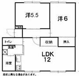 ウィンディア小林C 2LDKの間取図画像