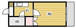 ハイツカペラ 1Kの間取図画像