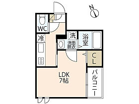 広島県広島市西区小河内町2丁目（賃貸アパート1K・1階・25.36㎡） その2