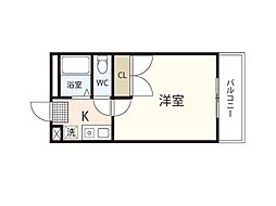 レオパレスエスペランサ 1Kの間取図画像