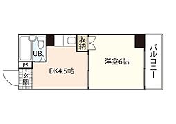 スタープラザ東雲 3階1DKの間取り