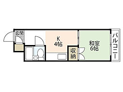 カーサ21 1Kの間取図画像