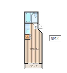 サンシャイン舟入5 ワンルームの間取図画像