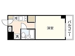 ホワイトシャトー 5階1Kの間取り