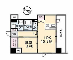 リラクオーレアクラス 6階1LDKの間取り