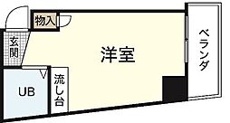 Residence R 2階ワンルームの間取り