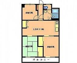 中通ビル 3LDKの間取図画像