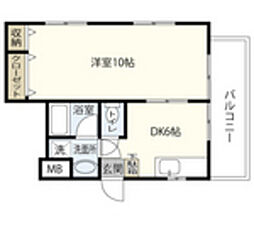 グランドメゾン西本 1DKの間取図画像