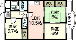 吉岡マンション 3LDKの間取図画像
