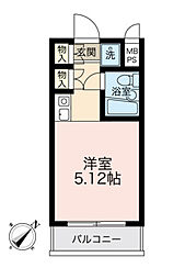 ラ・メールコバタ 3階ワンルームの間取り