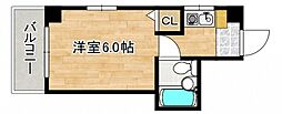 宇品コーポ ワンルームの間取図画像