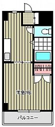エスコート西原 1DKの間取図画像