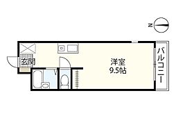 ピア庚午 ワンルームの間取図画像