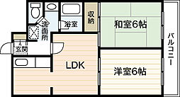 和光銀山レジデンス 2DKの間取図画像