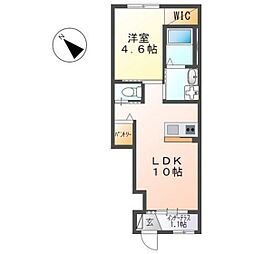 エスペランス 1LDKの間取図画像