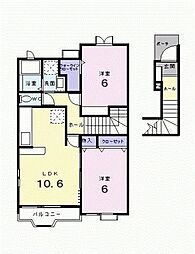 グリューンヴァルトA 2LDKの間取図画像