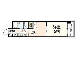 北川ビル 1DKの間取図画像