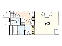 レオパレスシナジー2 1Kの間取図画像