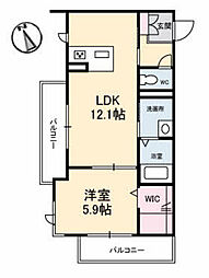 grace 1LDKの間取図画像