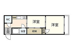 中川共栄ビル 1Kの間取図画像