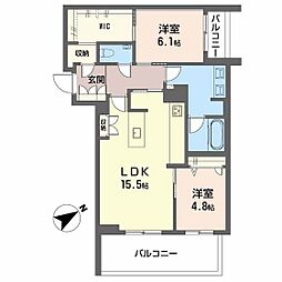 Allume 2LDKの間取図画像