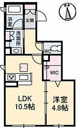 シャーメゾン御幸通り 1LDKの間取図画像