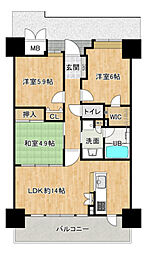 ネクセレント東雲 3LDKの間取図画像