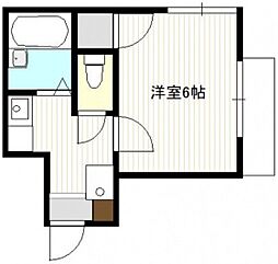 ヴューフルール 1Kの間取図画像