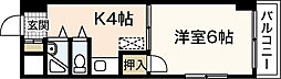 アルカサール大芝 1Kの間取図画像