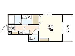 アパート 1Kの間取図画像