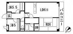 グリーンルージュM 3LDKの間取図画像